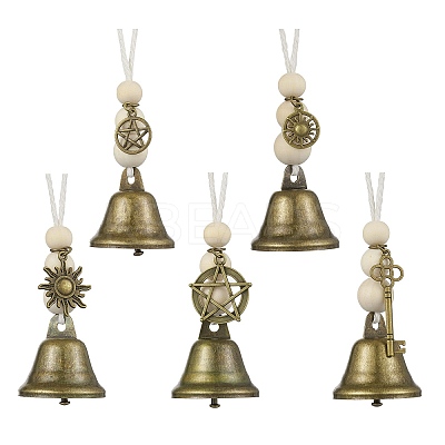 Iron Bell Hanging Ornaments HJEW-JM02523-1