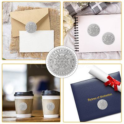 34 Sheets Custom Silver Foil Embossed PET Picture Sticker DIY-WH0528-021-1