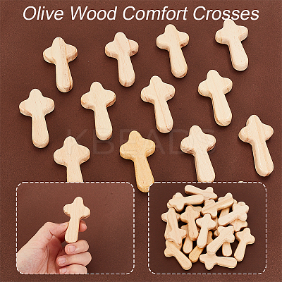 20Pcs Wooden Cross Wall Ornaments AJEW-GA0007-33-1