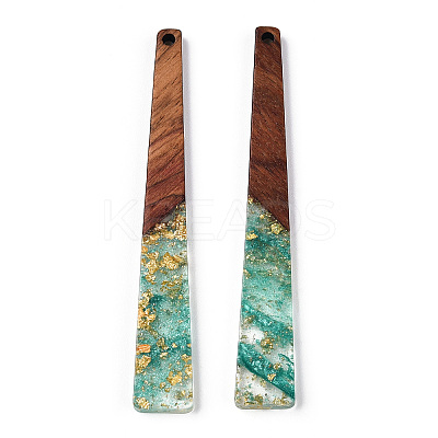 Transparent Resin & Walnut Wood Big Pendants RESI-N039-68B-1