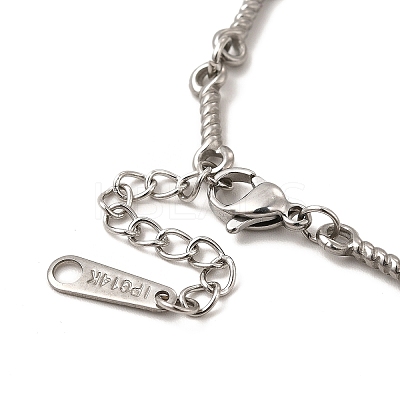 Non-Tarnish 304 Stainless Steel Twist Bar Link Bracelet for Women BJEW-G667-01P-1