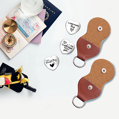 1 Set Friendship Theme Heart Double-Sided Engraved Stainless Steel Commemorative Decision Maker Coin AJEW-GL0001-60-005-1