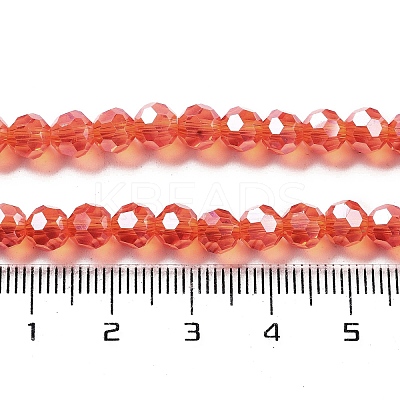 Electroplate Transparent Glass Beads Strands EGLA-A035-T6mm-A05-1