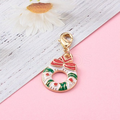 Christmas Themed Alloy Enamel Pendants HJEW-JM00457-05-1