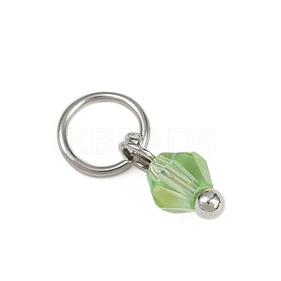 40Pcs 8 Colors Glass Charms PALLOY-JF04213-02-1