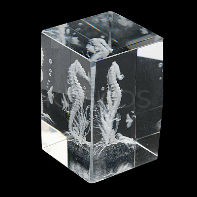 3D Laser Engraving Animal Glass Figurine LS-DJEW-R013-01C-1