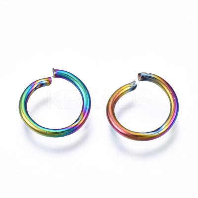 Ion Plating(IP) Rainbow Color 304 Stainless Steel Open Jump Rings STAS-N098-062B-01-1