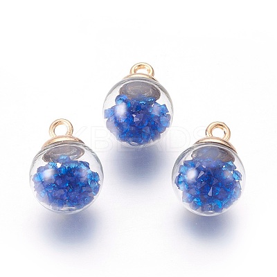 Transparent Glass Bottle Pendants GLAA-L018-06-1