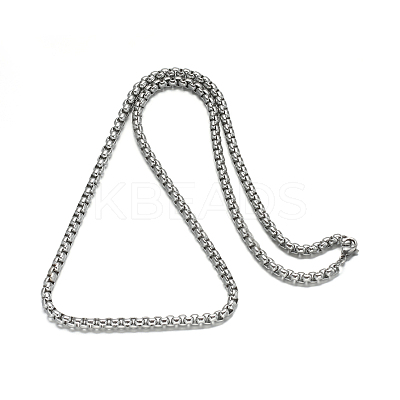 Tarnish Resistant 304 Stainless Steel Box Chains Necklaces NJEW-I074-12-1