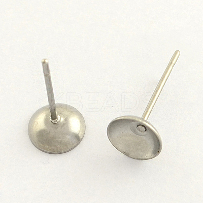 Non-Tarnish 304 Stainless Steel Post Stud Earring Findings LS-X-STAS-R063-48-1