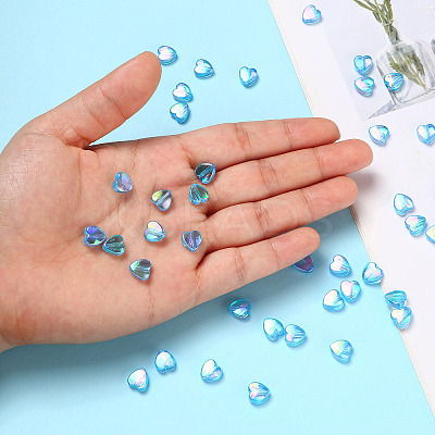 100Pcs Eco-Friendly Transparent Acrylic Beads TACR-YW0001-07F-1