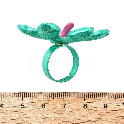 Adjustable Alloy Flower Finger Rings for Women RJEW-B124-01D-1