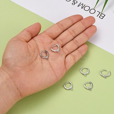 Anti-Tarnish Rhodium Plated 925 Sterling Silver Hoop Earrings STER-K168-042P-1