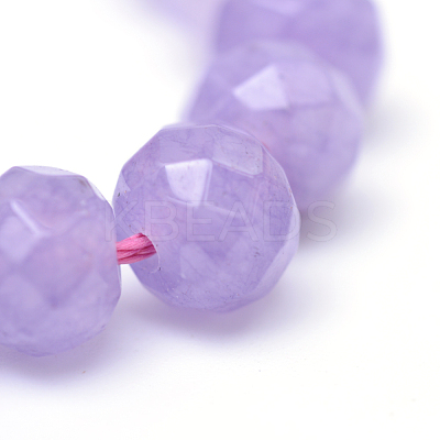 Faceted Rondelle Dyed Natural White Jade Bead Strands X-G-R343-6x8-03-1