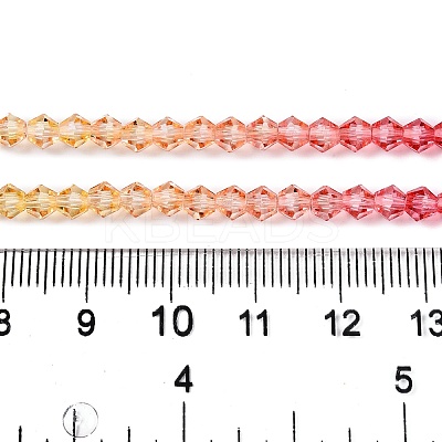 Gradient Color Baking Paint Glass Bead Strands DGLA-A039-T4mm-A03-1