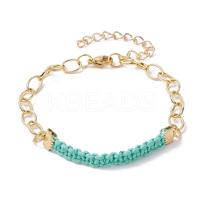 Waxed Cotton Cords Braided Link Bracelets BJEW-JB09963-02-1