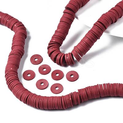 Flat Round Handmade Polymer Clay Beads CLAY-R067-12mm-29-1