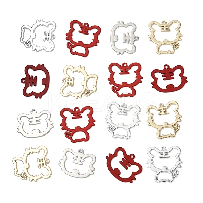 30Pcs 5 Style Spray Painted Alloy Pendants ENAM-FS0002-93-1