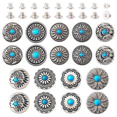 9 Style Alloy Decorative Rivets BUTT-SW0001-04C-1