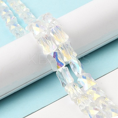 AB Color Plated Transparent Glass Beads Strands EGLA-P051-06A-A09-1