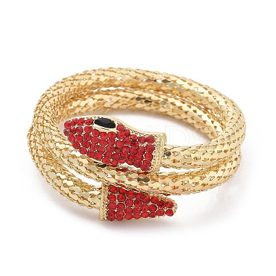 Snake Alloy Rhinestone Bangles for Women LS-BJEW-G085-01G-01-1