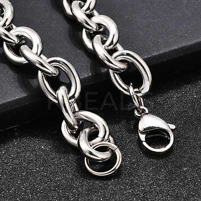 304 Stainless Steel Cable Chain Bracelets for Women BJEW-Q050-01C-P-1