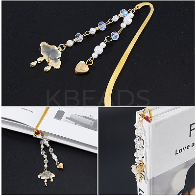 Alloy Hook Bookmark AJEW-GO00032-1