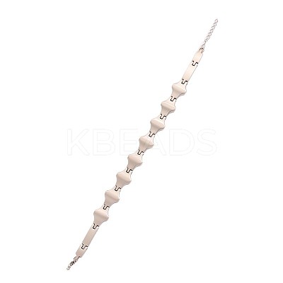 304 Stainless Steel Geometric Rhombus Link Chain Bracelets for Women WG21875-01-1