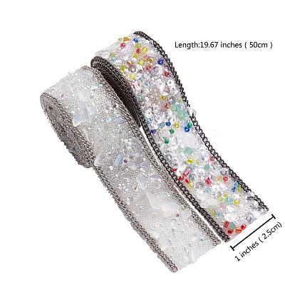 2 Strands 2 Styles Hotfix Resin Rhinestone Tape DIY-SZ0002-18-1