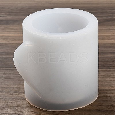 Valentine's Day Theme Column with Heart DIY Candle Cup Silicone Molds DIY-G098-02A-1