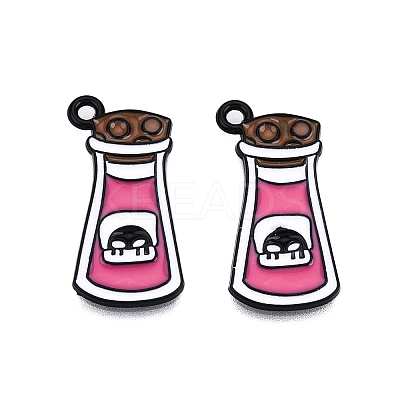 Halloween Theme Spray Painted Alloy Enamel Pendants ENAM-T020-09I-1