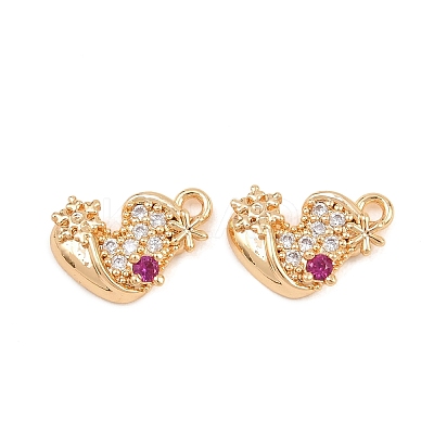 Christmas Brass Micro Pave Cubic Zirconia Pendants KK-L261-15B-G03-1