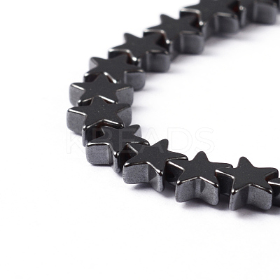 Black Christmas Star Non-Magnetic Synthetic Hematite Beads Strands X-G-D015-21-1
