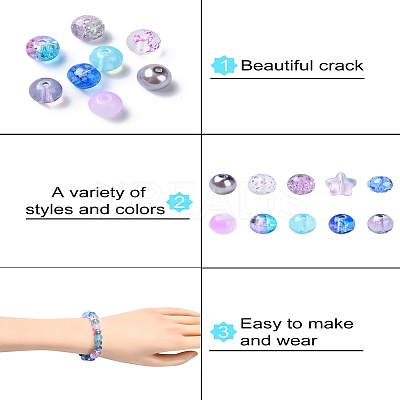 10 Styles Transparent Spray Painting Crackle & Glass Pearl Glass Beads GLAA-YW0003-54-1