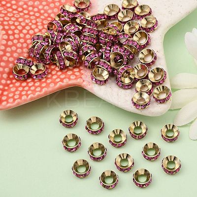 Brass Rhinestone Spacer Beads RB-A020-9mm-24LG-1