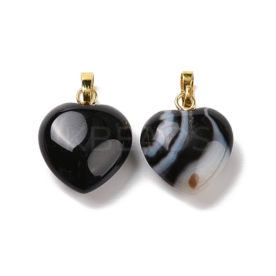 Natural Black Agate Pendants G-I311-A16-G-1