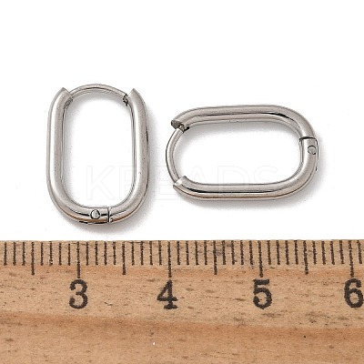 Non-Tarnish 304 Stainless Steel Oval Hoop Earrings X-EJEW-M218-02A-P-1