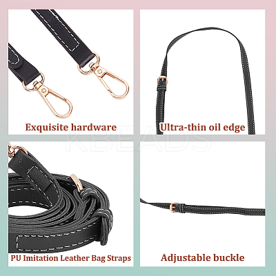 3Pcs 3 Colors PU Leather Adjustable Bag Handles DIY-WR0003-36A-1