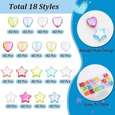 630Pcs 18 Style Eco-Friendly Transparent Acrylic Beads TACR-AR0001-19-1