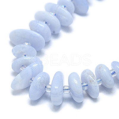 Natural Blue Lace Agate Chip Beads Strands G-NH0016-J01-01-1