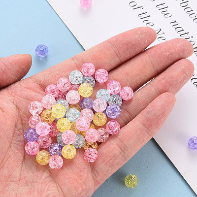 Transparent Crackle Acrylic Beads X-MACR-S370-G8mm-1