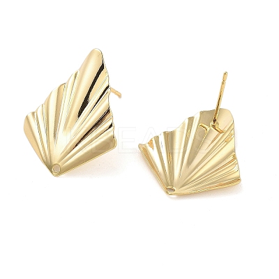 Brass Stud Earrings Findings EJEW-B063-10G-1