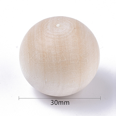 Natural Wooden Round Ball WOOD-T014-30mm-1