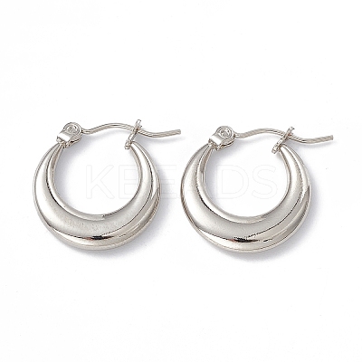 Tarnish Resistant 201 Stainless Steel Hoop Earrings with 304 Stainless Steel Pins for Women LS-X-EJEW-B016-06P-1