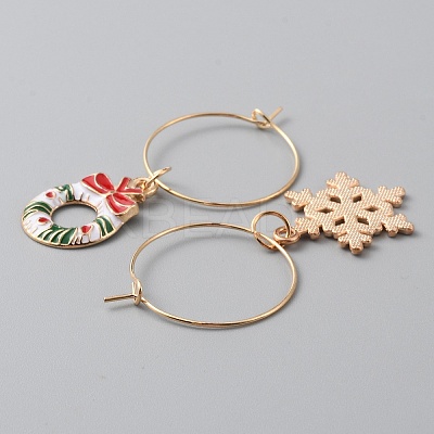 Christmas Zinc Alloy Enamel Wine Glass Charms AJEW-WH0342-70-1