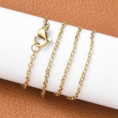 PVD Vacuum Plating 304 Stainless Steel Cable Chain Necklaces X-NJEW-E026-04G-D-1