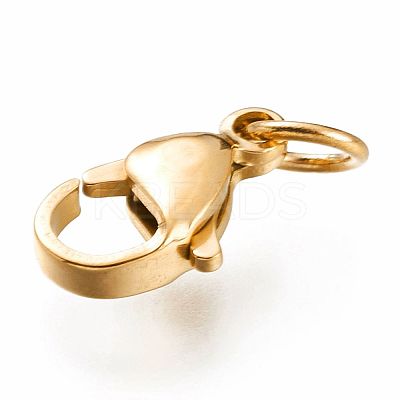 Ion Plating(IP) 304 Stainless Steel Lobster Claw Clasps LS-X-STAS-G240-01D-G-1