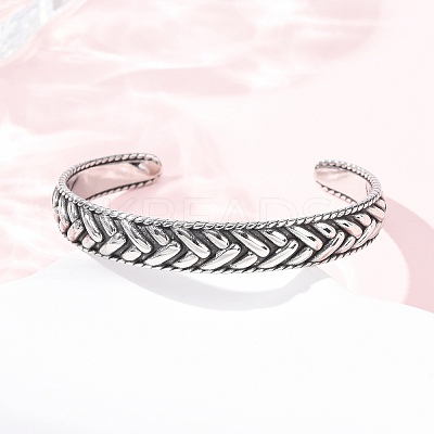 Retro 316 Surgical Stainless Steel Cuff Bangles BJEW-C142-14C-AS-1