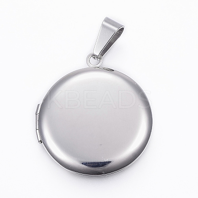 Tarnish Resistant 304 Stainless Steel Locket Pendants X-STAS-H389-30P-1