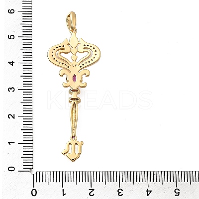 Brass Micro Pave Cubic Zirconia Big Pendants KK-B147-04G-01-1